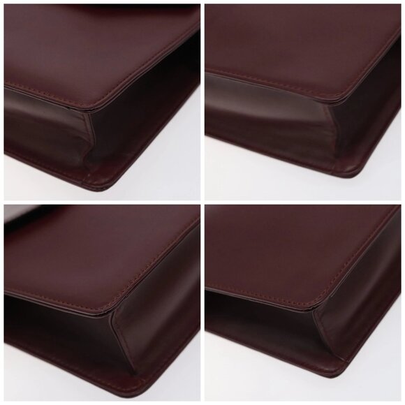 CARTIER Must Line Clutch Bag Leather Bordeaux Gold - Picture 15 of 15